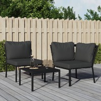  Garden Chair with Grey Cushions 76x76x79 cm Steel
