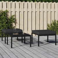  Garden Footstools with Grey Cushions 2 pcs 60x60x35 cm Steel