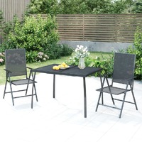  Garden Table Anthracite 110x80x72 cm Steel Mesh