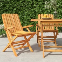  Folding Garden Chairs 2 pcs 61x67x90 cm Solid Wood Teak