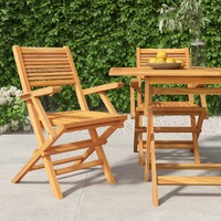  Folding Garden Chairs 2 pcs 55x62x90 cm Solid Wood Teak