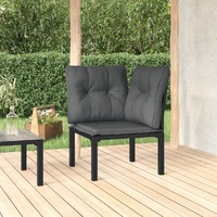  Garden Corner Chair with Cushions Black and Grey Poly Rattan