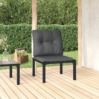  Garden Chair with Cushions Black and Grey Poly Rattan