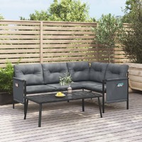  2 Piece Garden Lounge Set  Anthracite Steel