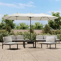  Double-Head Parasol Sand White 449x245 cm
