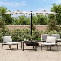  Double-Head Garden Parasol Sand White 316x240 cm