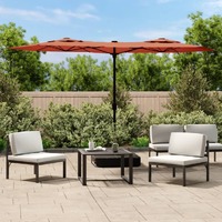  Double-Head Garden Parasol Terracotta 316x240 cm
