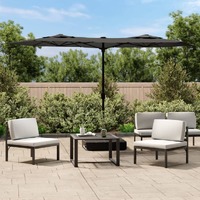  Double-Head Garden Parasol with LEDs Anthracite 316x240 cm