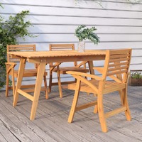  Garden Chairs 3 pcs 58x58x87 cm Solid Wood Acacia