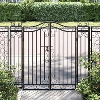  Garden Gate Black 121x8x120 cm Wrought Iron