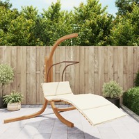  Swing Chair with Cushion Fabric and Solid Wood Poplar