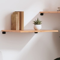  Wall Shelf Light Brown 60x60x2 cm Treated Solid Wood Oak