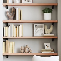  Wall Shelf Light Brown 100x20x4 cm Treated Solid Wood Oak
