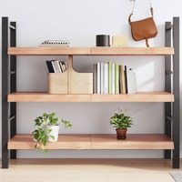  Wall Shelf Light Brown 140x50x(2-6) cm Treated Solid Wood Oak