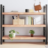  Wall Shelf Light Brown 140x60x(2-6) cm Treated Solid Wood Oak
