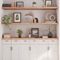  Wall Shelf Light Brown 180x50x(2-4) cm Treated Solid Wood Oak