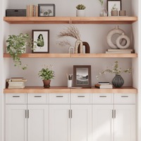  Wall Shelf Light Brown 180x50x(2-6) cm Treated Solid Wood Oak