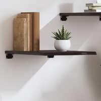  Wall Shelf Dark Brown 40x60x2 cm Treated Solid Wood Oak