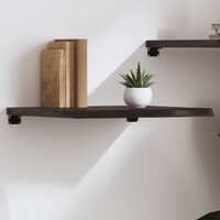  Wall Shelf Dark Brown 60x50x(2-4) cm Treated Solid Wood Oak