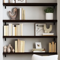  Wall Shelf Dark Brown 80x30x(2-4) cm Treated Solid Wood Oak