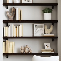  Wall Shelf Dark Brown 100x20x4 cm Treated Solid Wood Oak