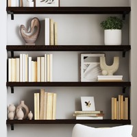  Wall Shelf Dark Brown 100x30x(2-4) cm Treated Solid Wood Oak