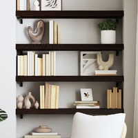  Wall Shelf Dark Brown 100x30x(2-6) cm Treated Solid Wood Oak