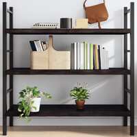  Wall Shelf Dark Brown 120x60x(2-4) cm Treated Solid Wood Oak