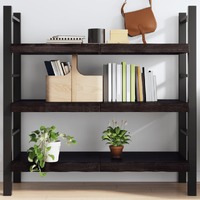  Wall Shelf Dark Brown 120x60x(2-6) cm Treated Solid Wood Oak