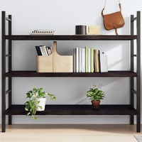  Wall Shelf Dark Brown 140x50x(2-4) cm Treated Solid Wood Oak