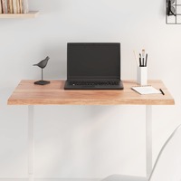  Table Top Light Brown 80x50x2 cm Treated Solid Wood Oak Live Edge