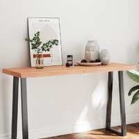 Table Top Light Brown 140x50x(2-6)cm Treated Solid Wood Live Edge
