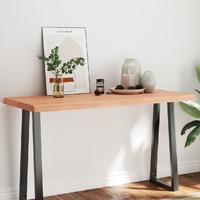  Table Top Light Brown 140x60x(2-6)cm Treated Solid Wood Live Edge