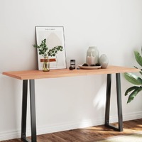  Table Top Light Brown 160x60x(2-4)cm Treated Solid Wood Live Edge