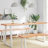  Table Top Light Brown 180x60x(2-4)cm Treated Solid Wood Live Edge