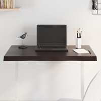  Table Top Dark Brown 80x50x(2-4) cm Treated Solid Wood Live Edge