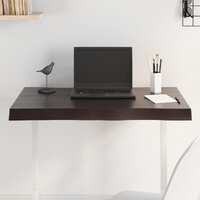  Table Top Dark Brown 80x50x(2-6) cm Treated Solid Wood Live Edge