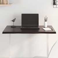  Table Top Dark Brown 80x60x2 cm Treated Solid Wood Oak Live Edge