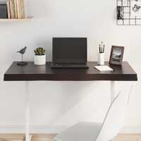  Table Top Dark Brown 100x40x(2-6) cm Treated Solid Wood Live Edge