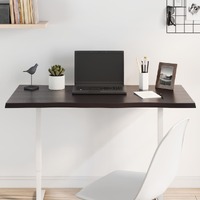  Table Top Dark Brown 100x50x2 cm Treated Solid Wood Oak Live Edge