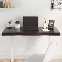  Table Top Dark Brown 100x50x(2-6) cm Treated Solid Wood Live Edge
