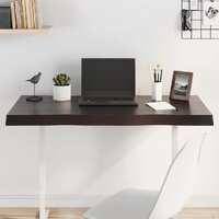  Table Top Dark Brown 100x60x(2-6) cm Treated Solid Wood Live Edge