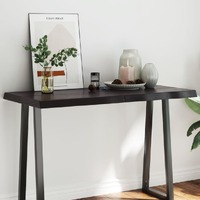  Table Top Dark Brown 120x60x(2-6) cm Treated Solid Wood Live Edge