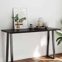  Table Top Dark Brown 140x60x(2-4) cm Treated Solid Wood Live Edge