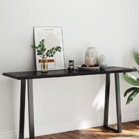  Table Top Dark Brown 160x50x(2-4) cm Treated Solid Wood Live Edge