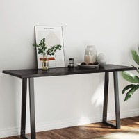  Table Top Dark Brown 160x60x(2-4) cm Treated Solid Wood Live Edge