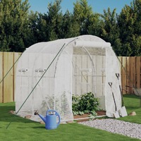  Greenhouse with Steel Frame White 4 m² 2x2x2 m