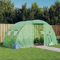  Greenhouse with Steel Frame Green 8 m² 4x2x2 m