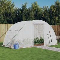  Greenhouse with Steel Frame White 8 m² 4x2x2 m