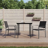  Garden Chairs 2 pcs Black 54x62.5x89 cm Poly Rattan